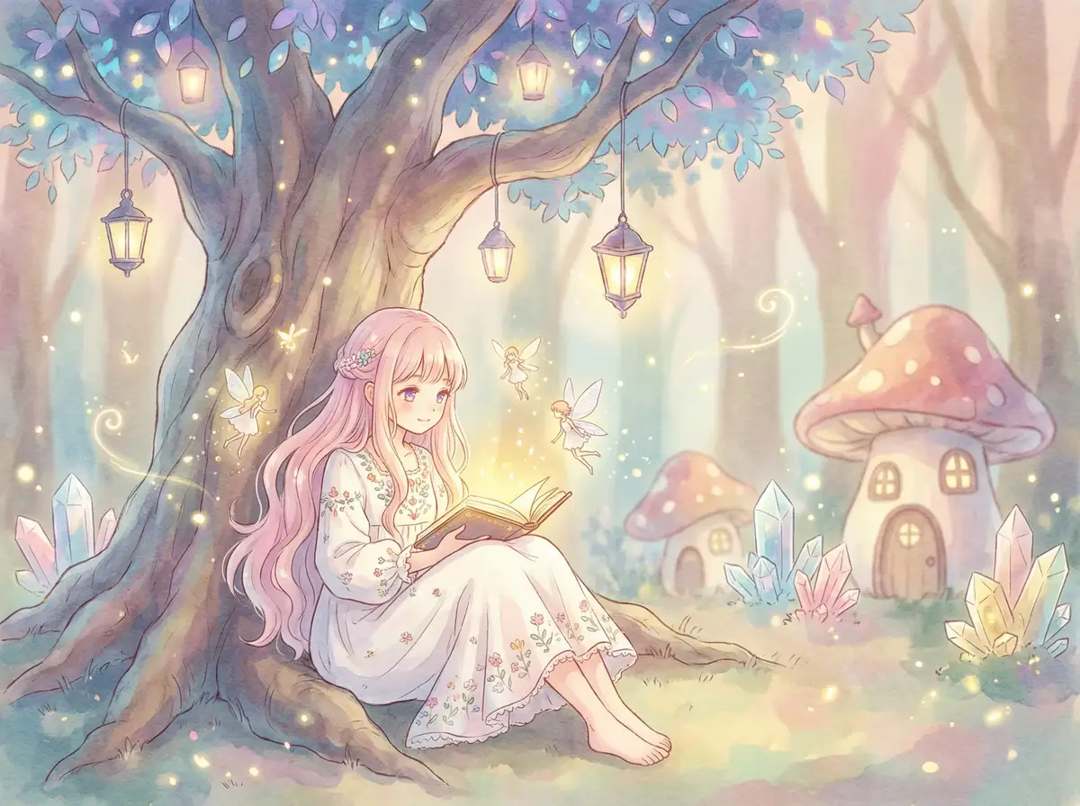 洪荒少年猎艳录_www黑料 - 魔法森林中阅读故事书的粉发少女与精灵